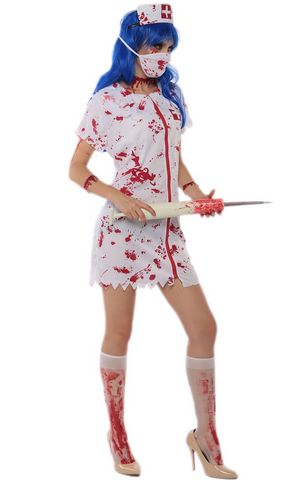 F1712 halloween zombie nurse costume,it comes with headwear,dress